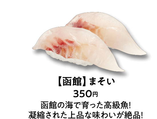 【函館】まそい 350円 函館の海で育った高級魚！凝縮された上品な味わいが絶品！