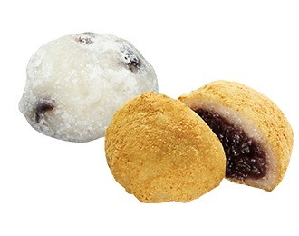 2種の和菓子(塩豆大福、きなこおはぎ)