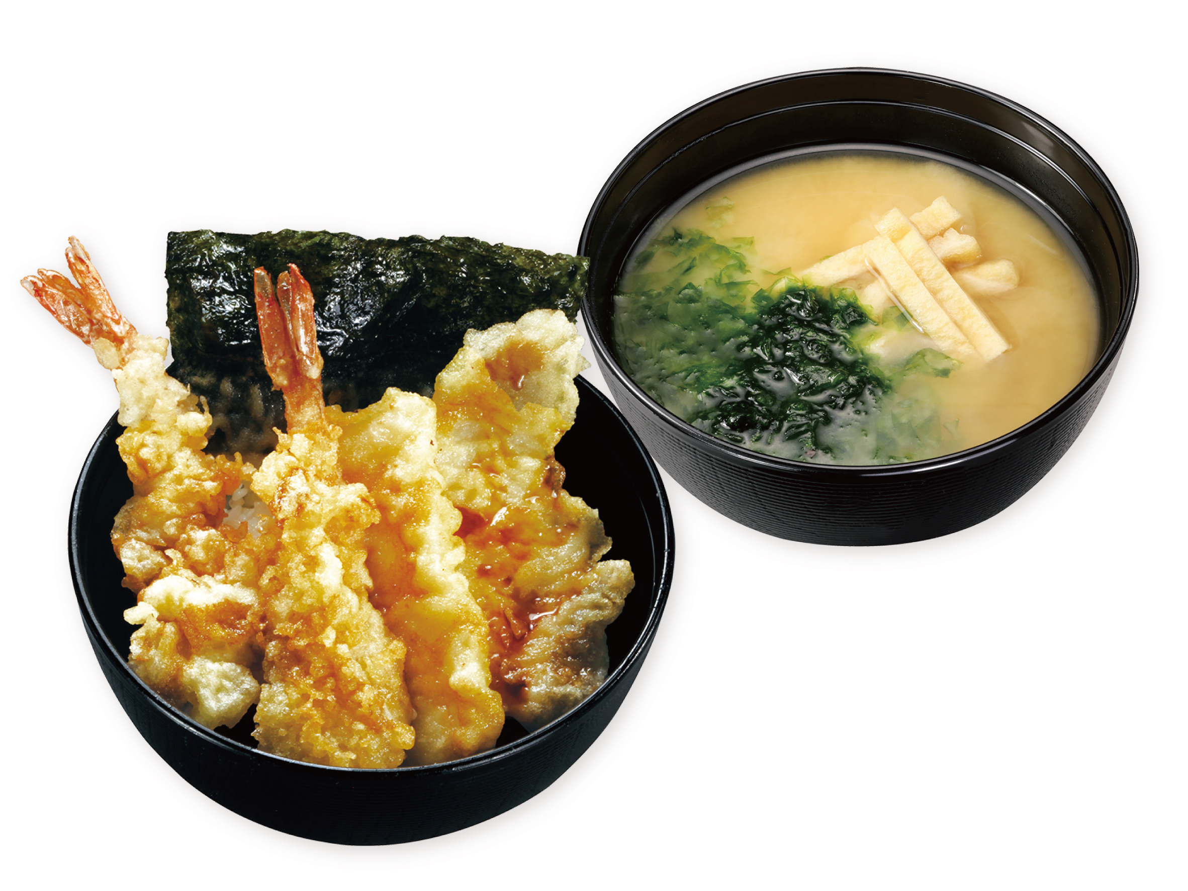 ランチ 天丼セット あおさ入り味噌汁付.png