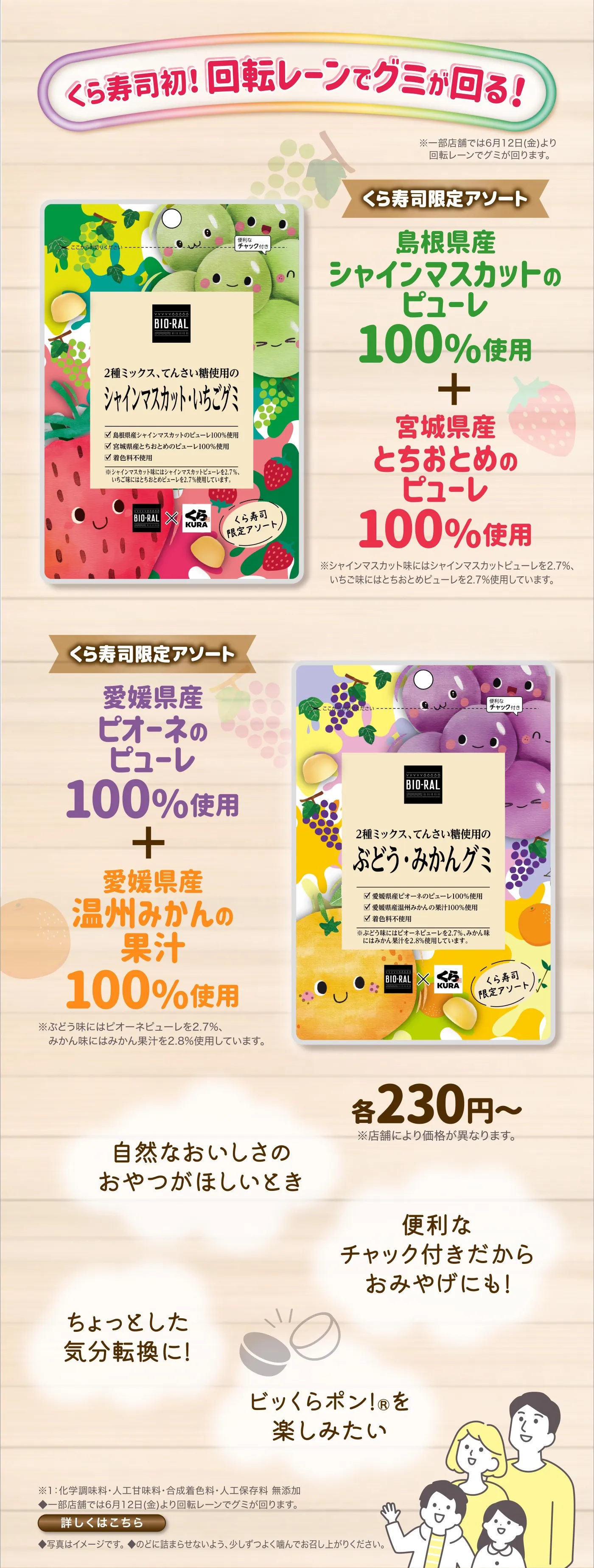 くら寿司初！回転レーンでグミが回る！
