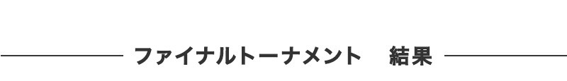 ファイナルトーナメント　結果